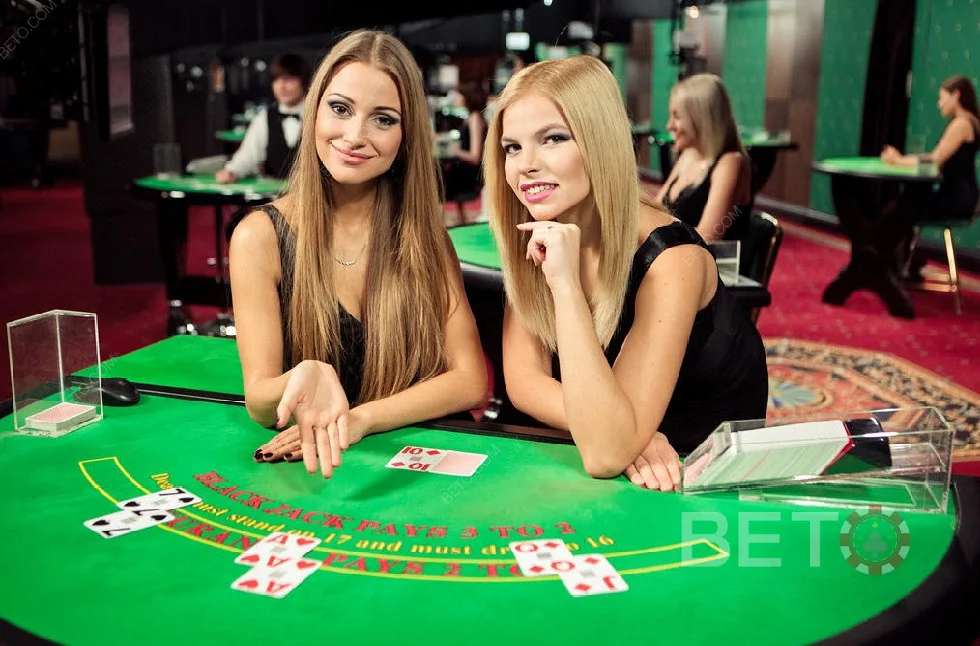 Dealer memandu permainan meja kasino live